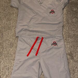 Ohio State Buckeyes Gray Scrub Set Uniform Gelscrubs